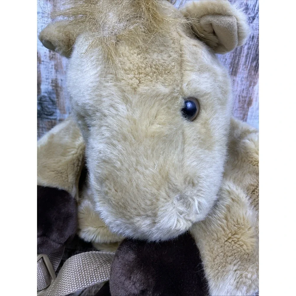 Aurora Plush Horse Pony Backpack Brown Zip Animal Bag Adjustable